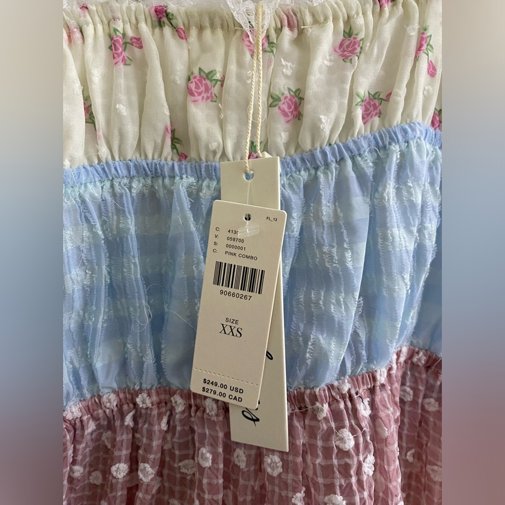 For Love & Lemons Elula Mini Dress XXS 2XS pink floral new nwt - Picture 8 of 8